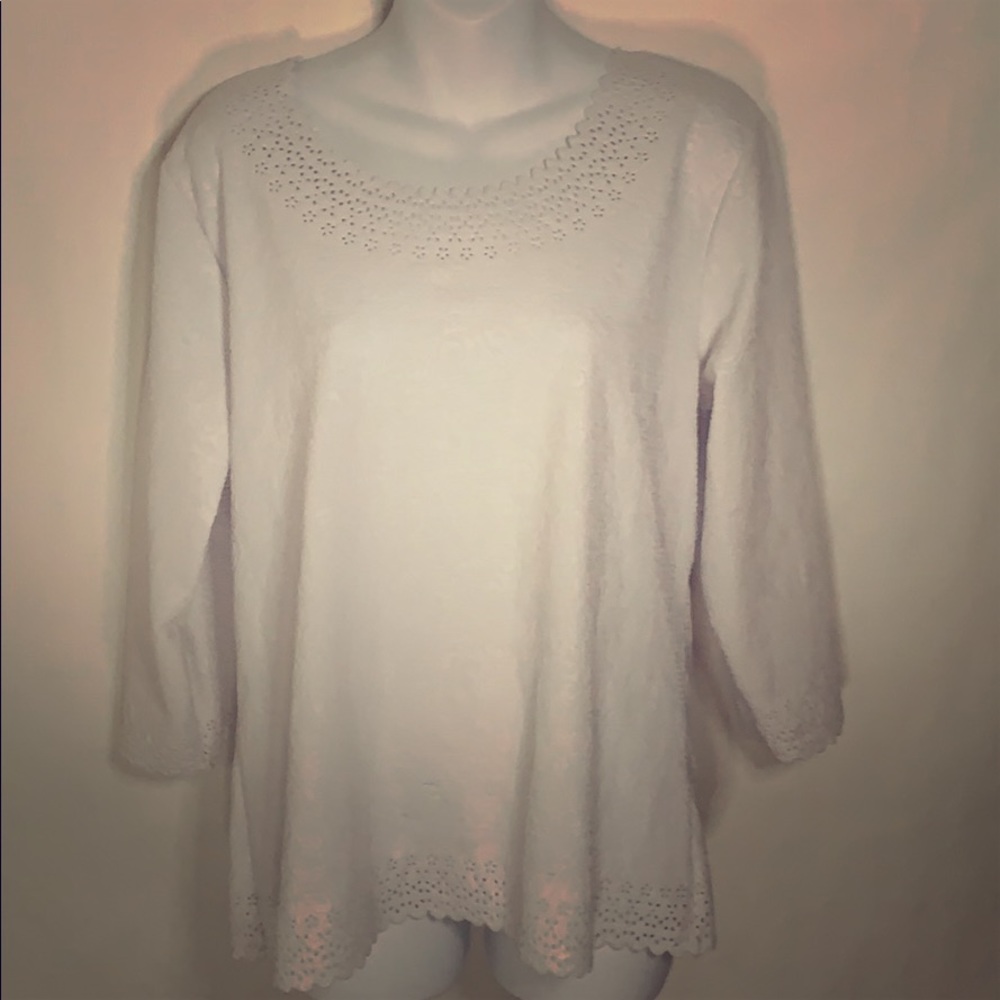 Chances R White Pattern Blouse !